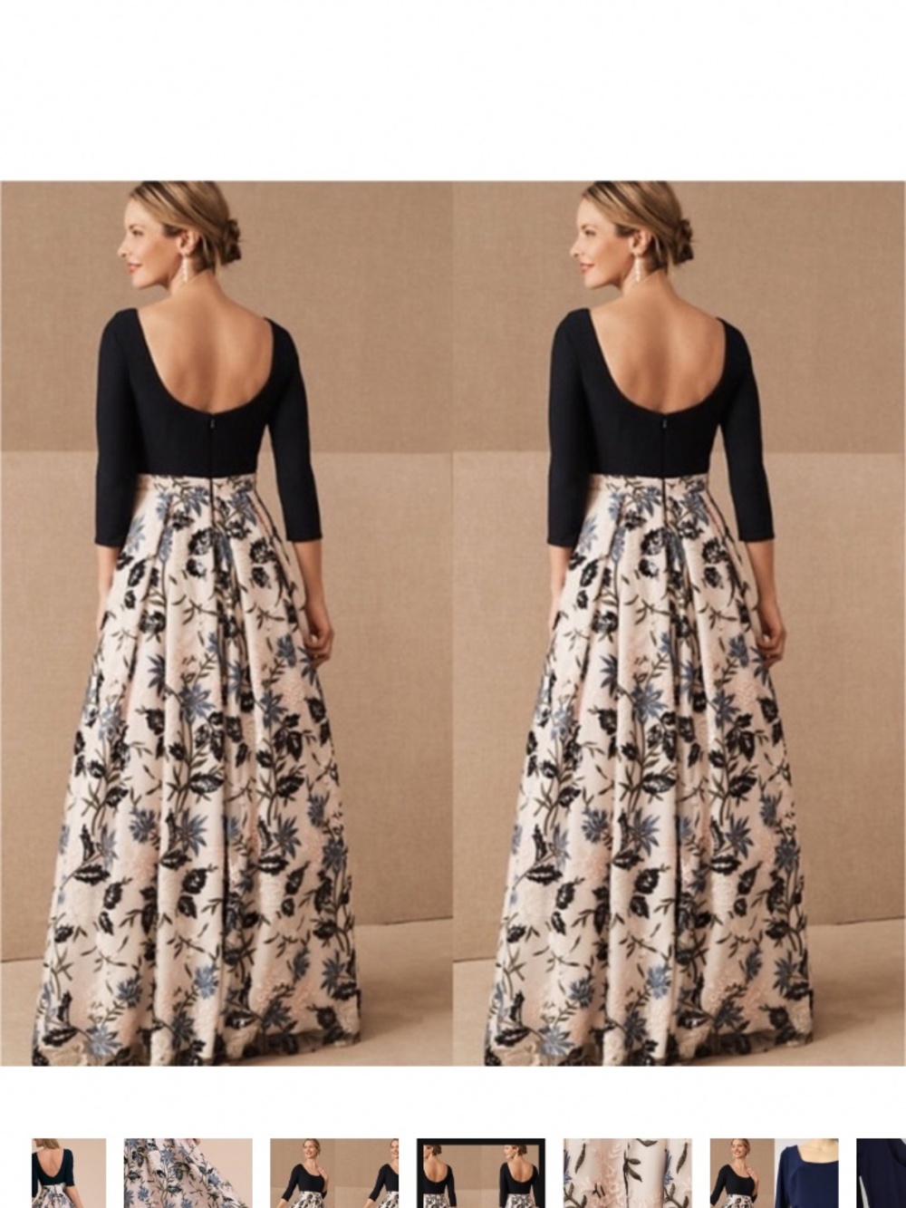Bhldn anthropology floral navy dress